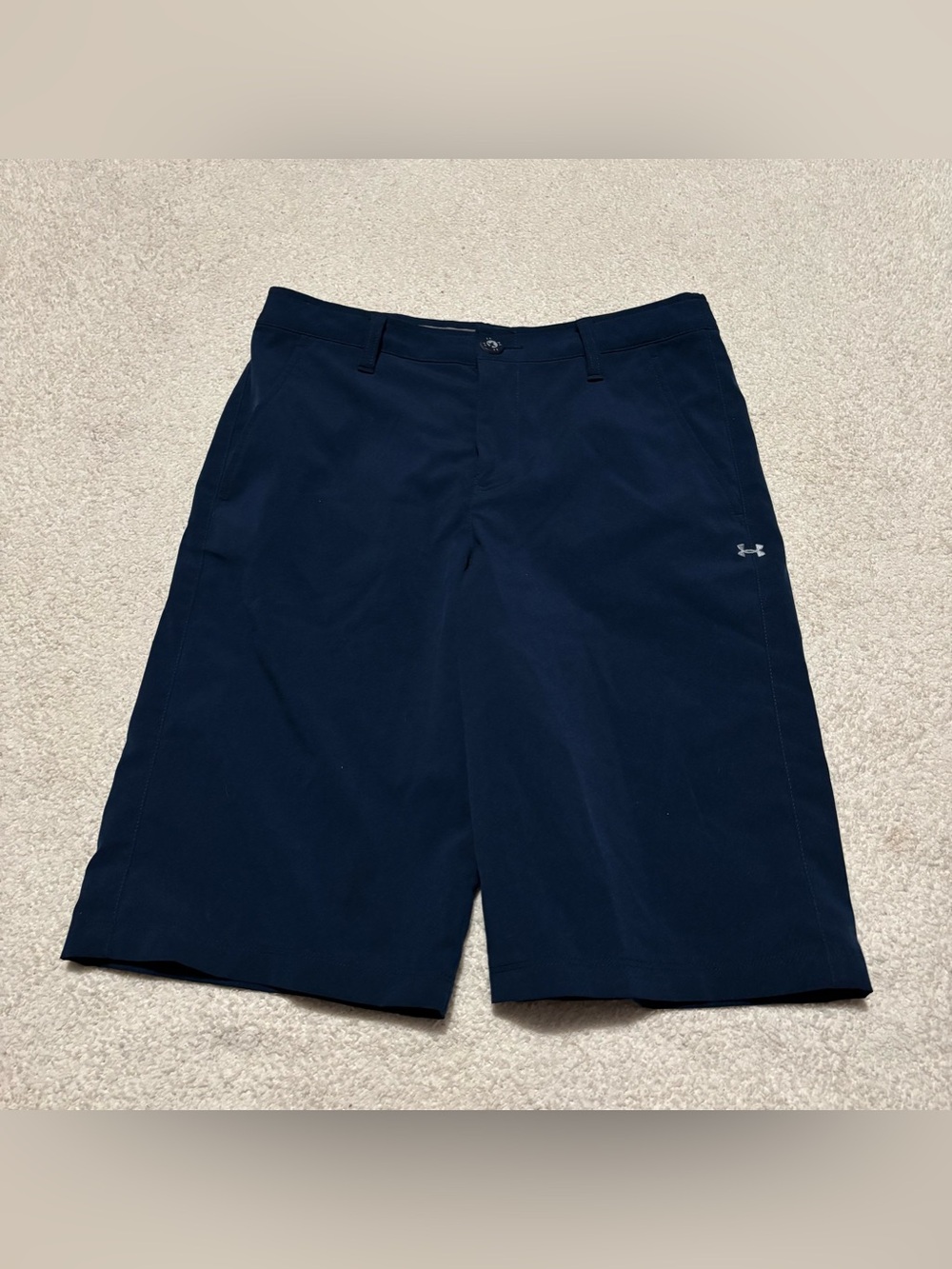 Under Armour Navy Hybrid Golf Shorts boys youth large